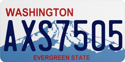WA license plate AXS7505