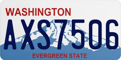 WA license plate AXS7506