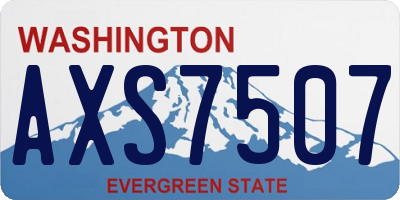 WA license plate AXS7507