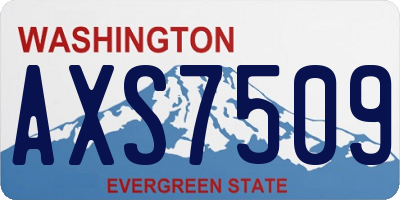 WA license plate AXS7509