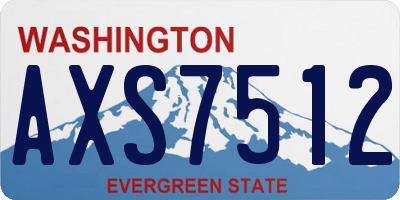 WA license plate AXS7512