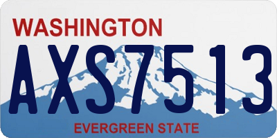 WA license plate AXS7513