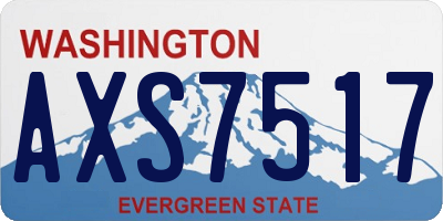 WA license plate AXS7517