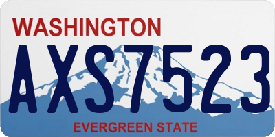 WA license plate AXS7523