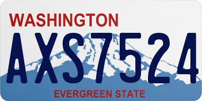 WA license plate AXS7524