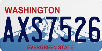 WA license plate AXS7526