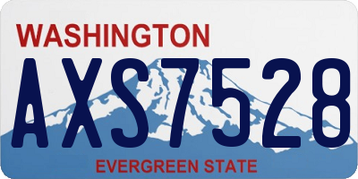WA license plate AXS7528