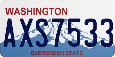 WA license plate AXS7533