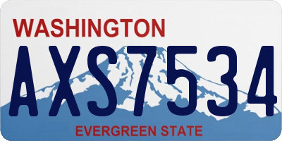 WA license plate AXS7534
