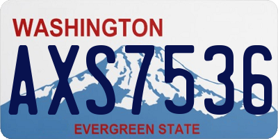 WA license plate AXS7536