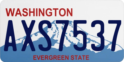 WA license plate AXS7537