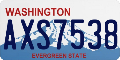 WA license plate AXS7538