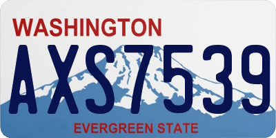 WA license plate AXS7539