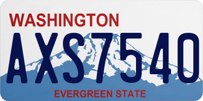 WA license plate AXS7540