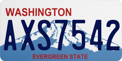 WA license plate AXS7542