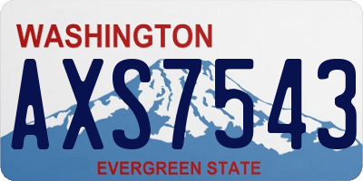 WA license plate AXS7543