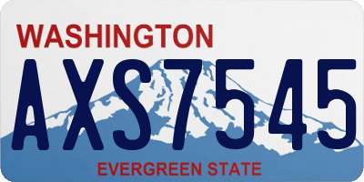 WA license plate AXS7545