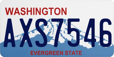 WA license plate AXS7546