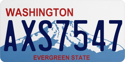 WA license plate AXS7547