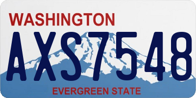WA license plate AXS7548