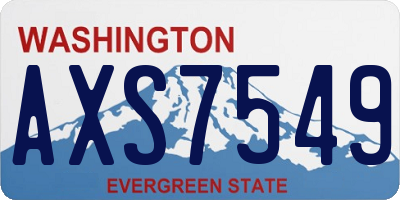 WA license plate AXS7549