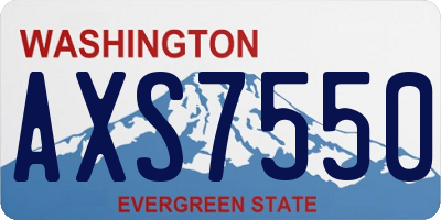 WA license plate AXS7550