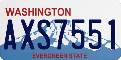 WA license plate AXS7551