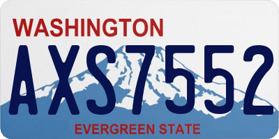 WA license plate AXS7552