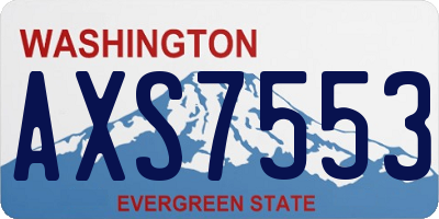 WA license plate AXS7553