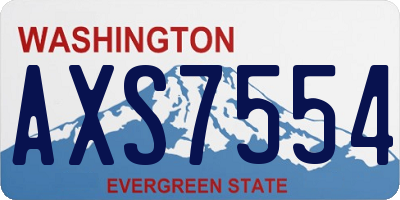 WA license plate AXS7554
