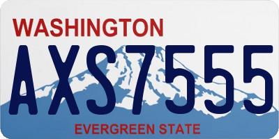 WA license plate AXS7555