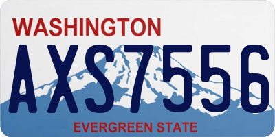 WA license plate AXS7556