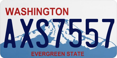 WA license plate AXS7557