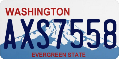WA license plate AXS7558
