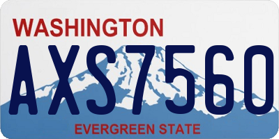WA license plate AXS7560