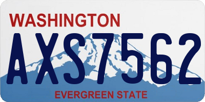 WA license plate AXS7562