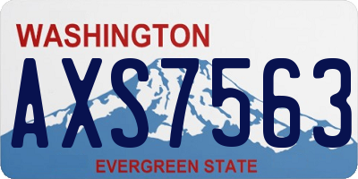 WA license plate AXS7563