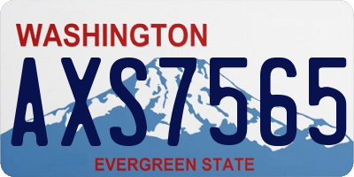 WA license plate AXS7565