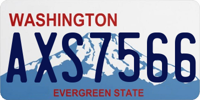 WA license plate AXS7566