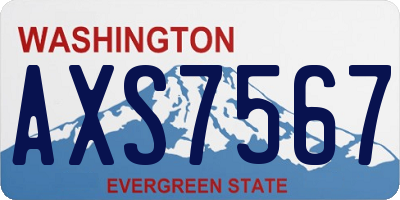 WA license plate AXS7567