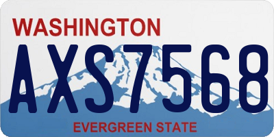 WA license plate AXS7568