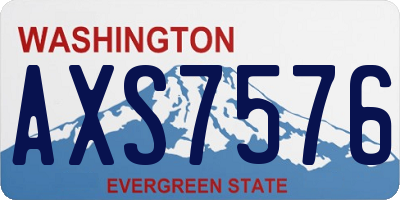 WA license plate AXS7576