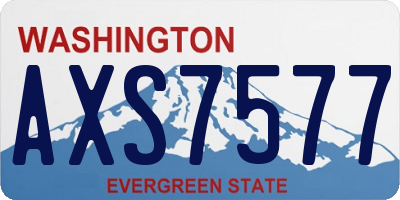 WA license plate AXS7577