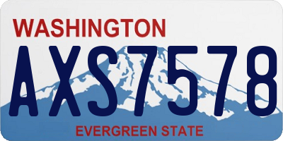 WA license plate AXS7578