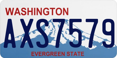 WA license plate AXS7579
