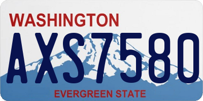 WA license plate AXS7580