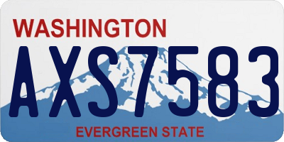 WA license plate AXS7583