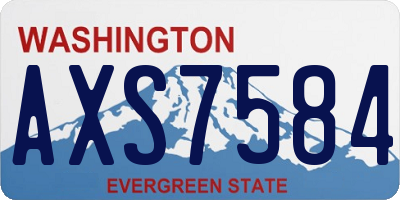 WA license plate AXS7584