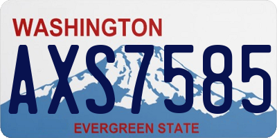 WA license plate AXS7585