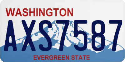 WA license plate AXS7587